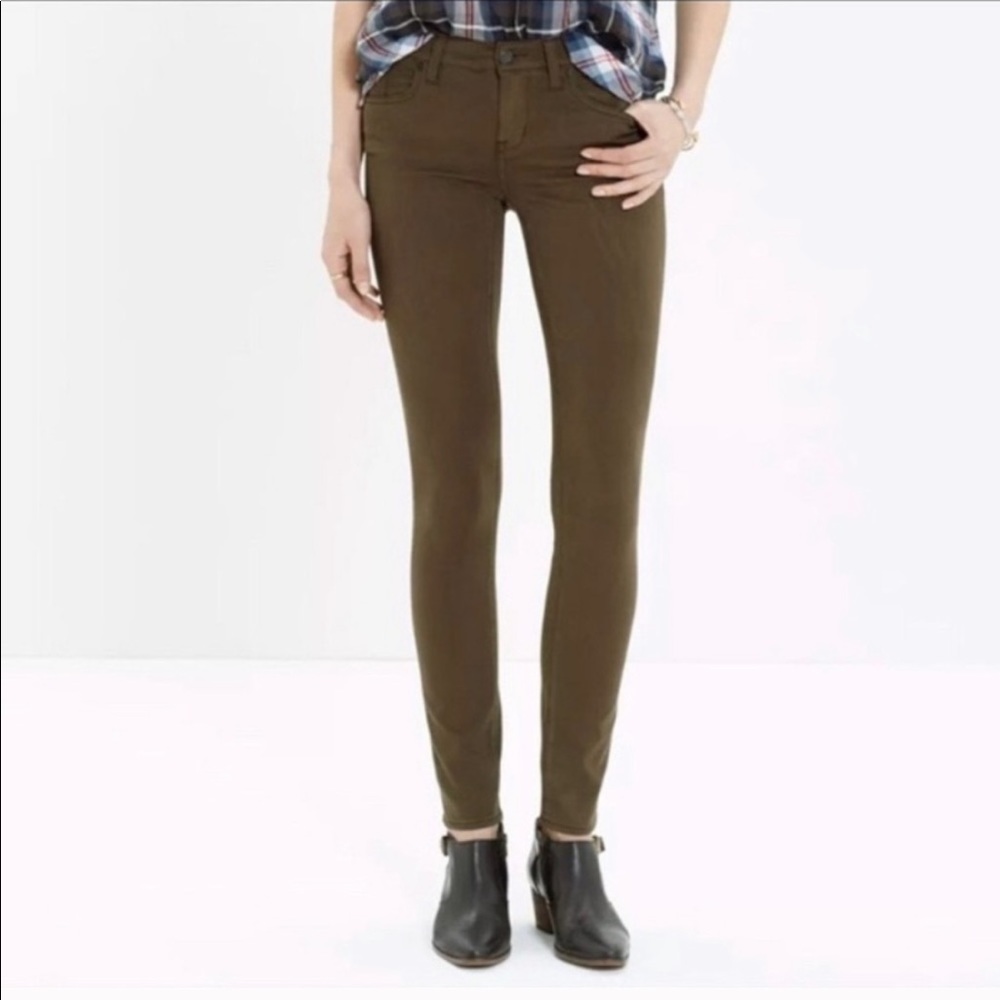 Madewell Olive Sateen Skinny Jeans